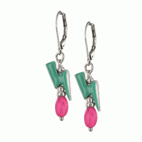Серьги из оникса и нефрита Let's Dance green