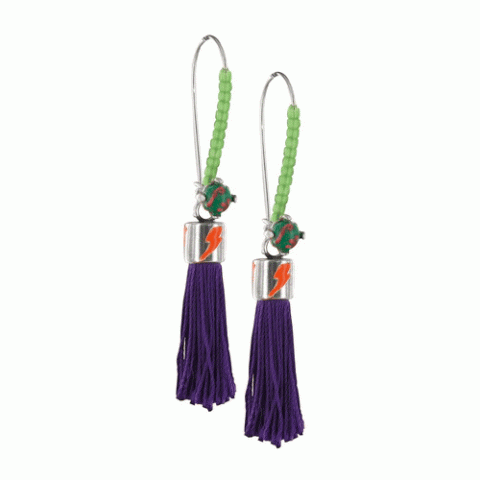 Серьги из оникса и нефрита Let's Dance violet tassel