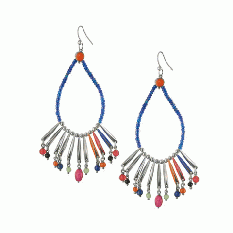 Серьги из оникса и нефрита Let's Dance drop & metal sticks