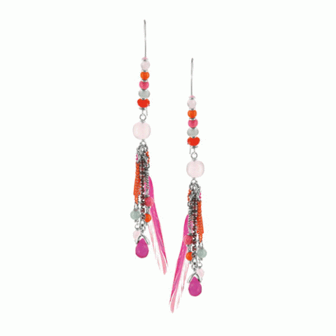 Серьги из амазонита и говлита Promesse multidangles