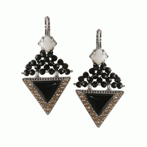 Серьги из агата и перламутра Charleston braided beads