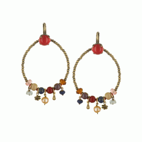 Серьги из ляписа и аквамарина Joujous french hooks