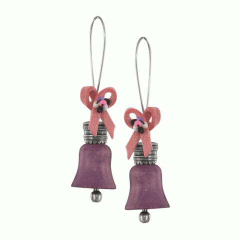 Серьги из аметиста и халцедона Fetiches bell