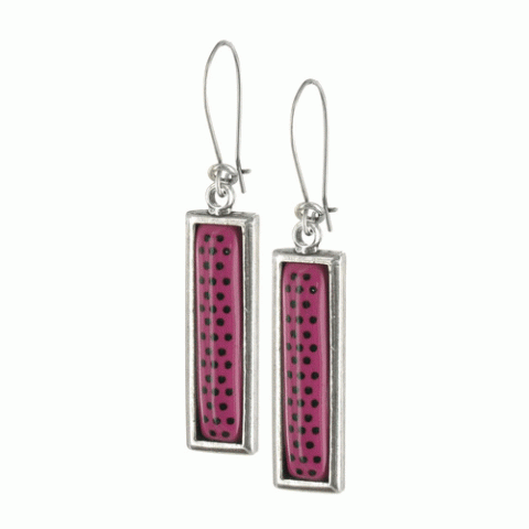 Серьги из смолы Frame fuschia