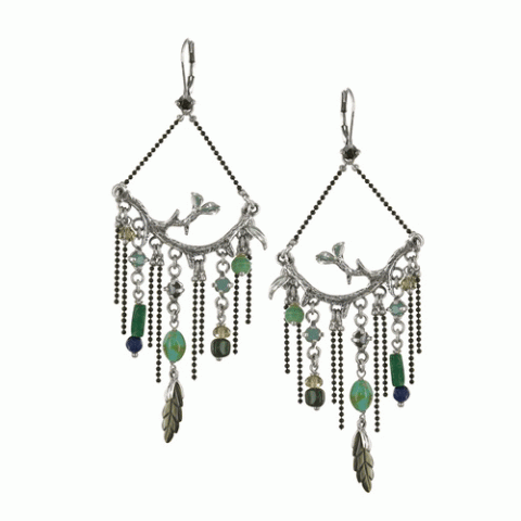 Серьги из амазонита и авантюрина Botanica hanging 