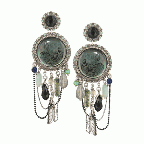 Серьги из амазонита и авантюрина Botanica large