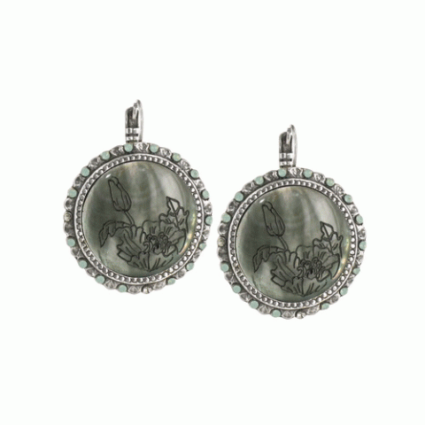 Серьги из амазонита и авантюрина Botanica round french