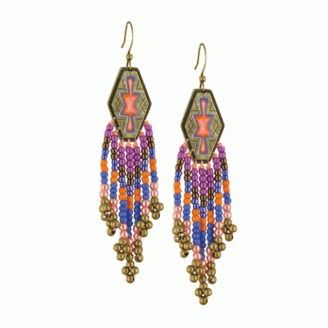 Серьги из агата и нефрита Exotic Tribe simple