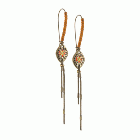 Серьги из коралла и ляписа Mouneissa