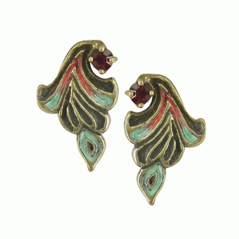 Серьги из коралла и рога Acanthe little red