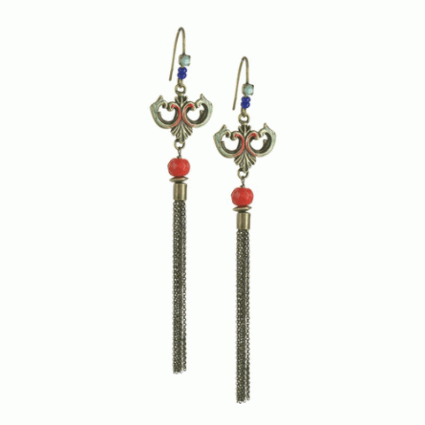 Серьги из коралла и рога Acanthe simple hooks