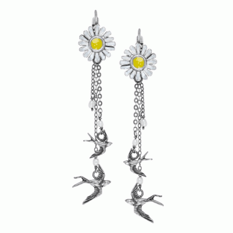 Серьги из жемчуга, нефрита и белого перламутра PRIMAVERA 12--61228