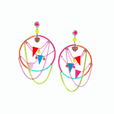 Серьги из коралла, рокалии и смолы FESTIVAL 12--61240