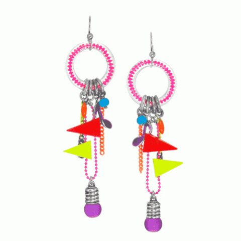 Серьги из коралла, рокалии и смолы FESTIVAL 12--61251
