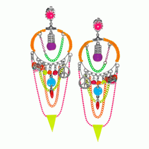 Серьги из коралла, рокалии и смолы FESTIVAL 12--61254