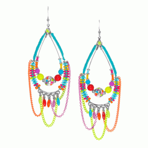 Серьги из коралла, рокалии и смолы FESTIVAL 12--61255