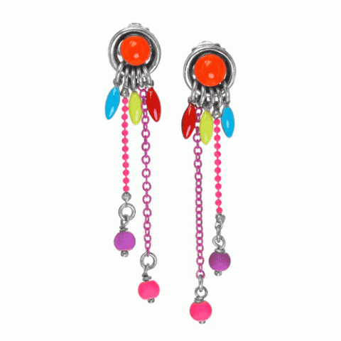 Серьги из коралла, рокалии и смолы FESTIVAL 12--61256