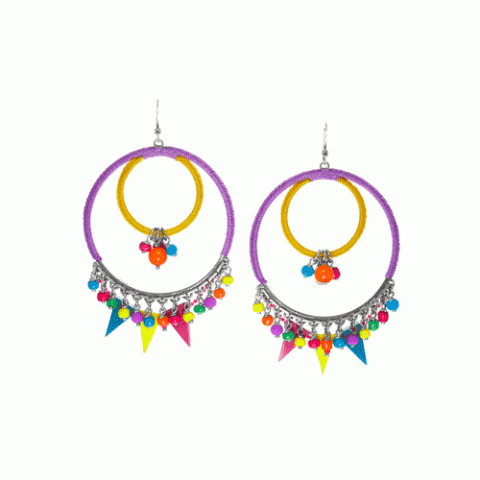Серьги из коралла, рокалии и смолы FESTIVAL 12--61257