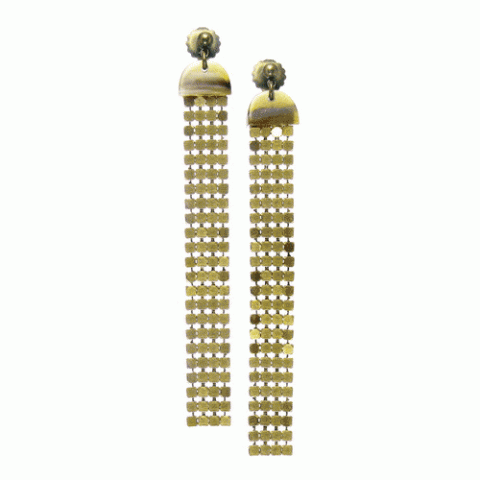 Серьги из кружева, кристаллов сваровски, рога быка зебу SORAYA 12--61264