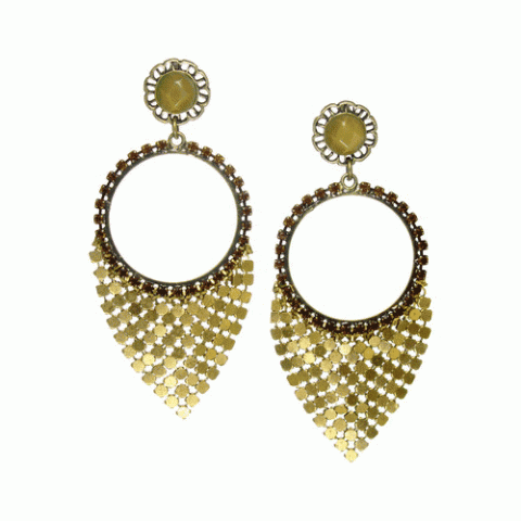 Серьги из кружева, кристаллов сваровски, рога быка зебу SORAYA 12--61266