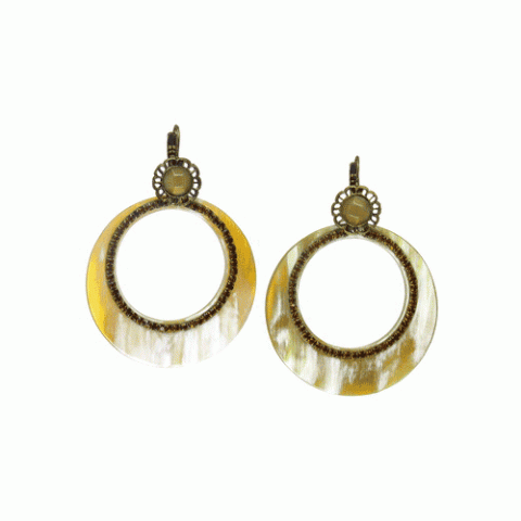Серьги из кружева, кристаллов сваровски, рога быка зебу SORAYA 12--61273
