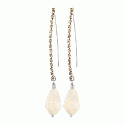 Серьги из агата и говлита Mademoiselle Nude  XL hooks