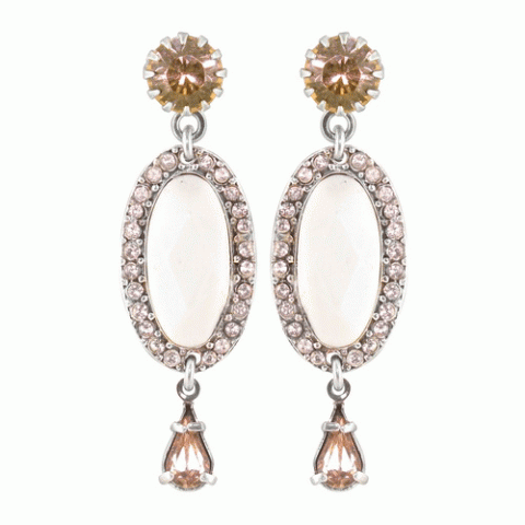 Серьги из агата и говлита Mademoiselle Nude oval post