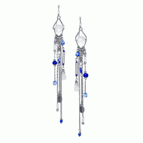Серьги из содалита, нефрита, кальцита и ракушки CADAQUES 12--61307