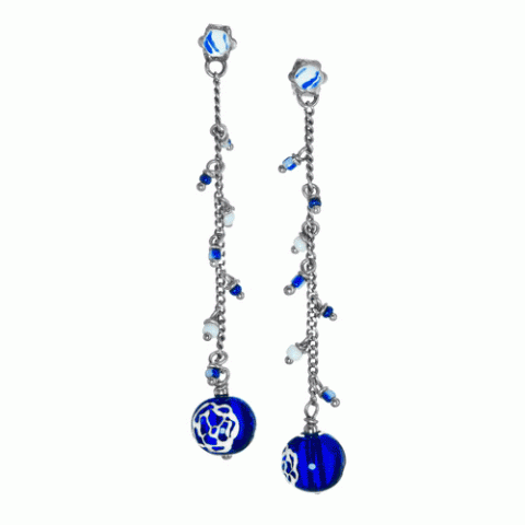 Серьги из содалита, нефрита, кальцита и ракушки CADAQUES 12--61311