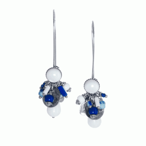 Серьги из содалита, нефрита, кальцита и ракушки CADAQUES 12--61315