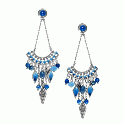 Серьги из агата, нефрита, содалита и ляписа лазури LILLY BLUE 12--61469