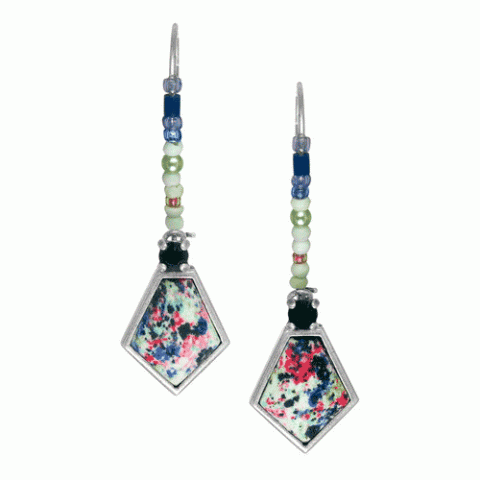 Серьги из коралла, жемчуга, нефрита и текстиля KADJA 12--61523
