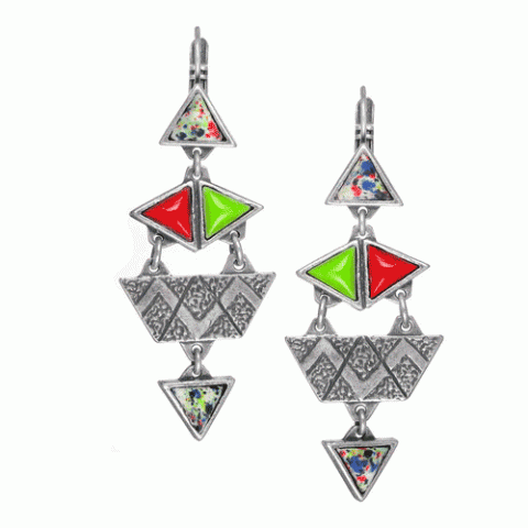 Серьги из коралла, жемчуга, нефрита и текстиля KADJA 12--61525