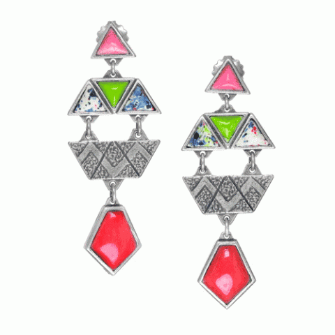 Серьги из коралла, жемчуга, нефрита и текстиля KADJA 12--61531