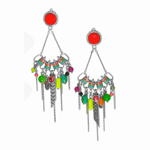 Серьги из говлита, жемчуга, нефрита, вулканического камня PARADIS EXOTIQUE 12--61573