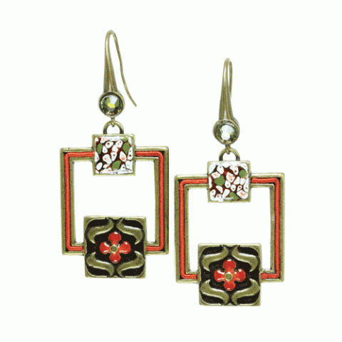 Серьги из лабрадорита, коралла, кварца и унакита MILENA 12--61594