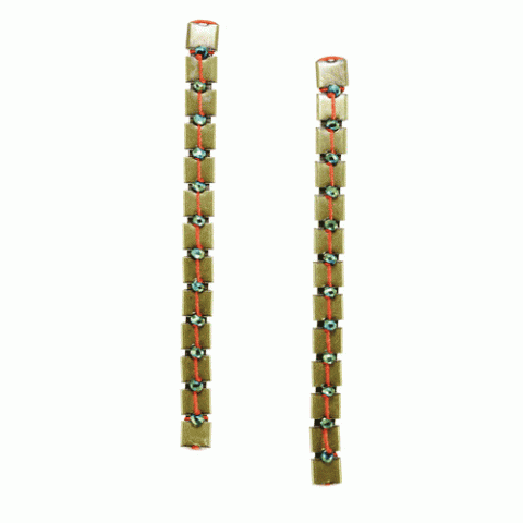 Серьги из лабрадорита, коралла, кварца и унакита MILENA 12--61598