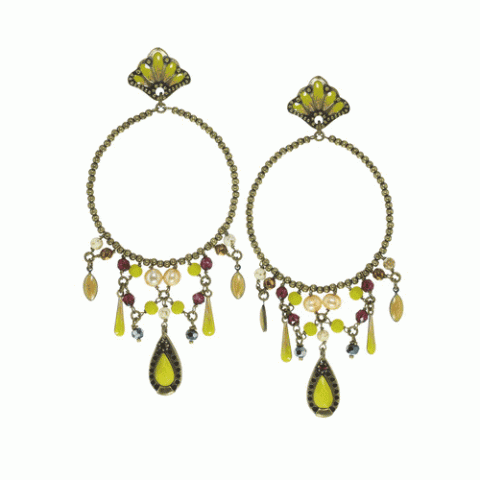 Серьги из коралла, граната, говлита и жемчуга OFELIA 12--61660