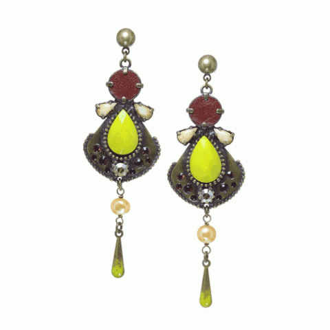Серьги из коралла, граната, говлита и жемчуга OFELIA 12--61673