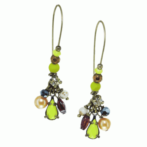 Серьги из коралла, граната, говлита и жемчуга OFELIA 12--61678