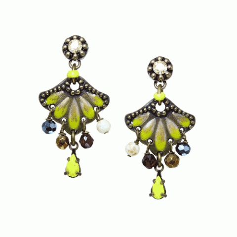 Серьги из коралла, граната, говлита и жемчуга OFELIA 12--61679