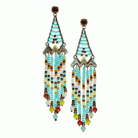 Серьги из агата, амазонита, арагонита и Сваровски HALONA 12--61684