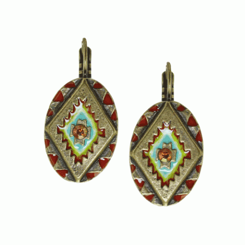 Серьги из агата, амазонита, арагонита и Сваровски HALONA 12--61688