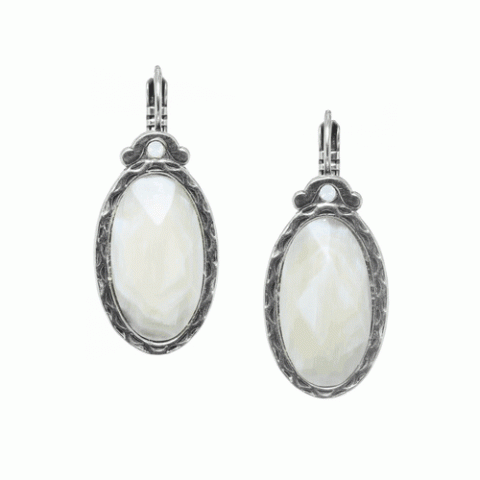 Серьги из говлита, яшмы, рога Зебу и жемчуга OPALINE 12--61709