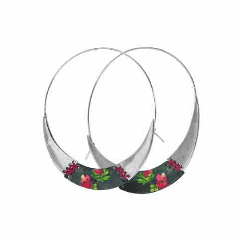 Серьги из ракушки Black Lip и кристаллов Сваровски FLORA 12--61733