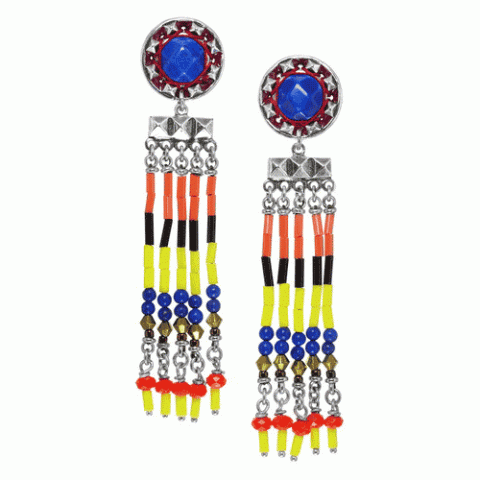 Серьги из ляписа лазури и кристаллов Сваровски SONGHAI 12--61780