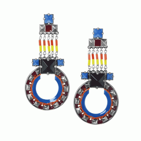 Серьги из ляписа лазури и кристаллов Сваровски SONGHAI 12--61782