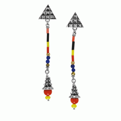 Серьги из ляписа лазури и кристаллов Сваровски SONGHAI 12--61784