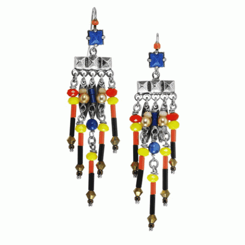 Серьги из ляписа лазури и кристаллов Сваровски SONGHAI 12--61789