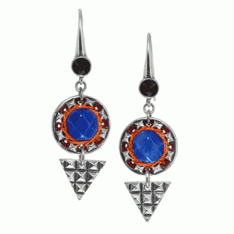 Серьги из ляписа лазури и кристаллов Сваровски SONGHAI 12--61791